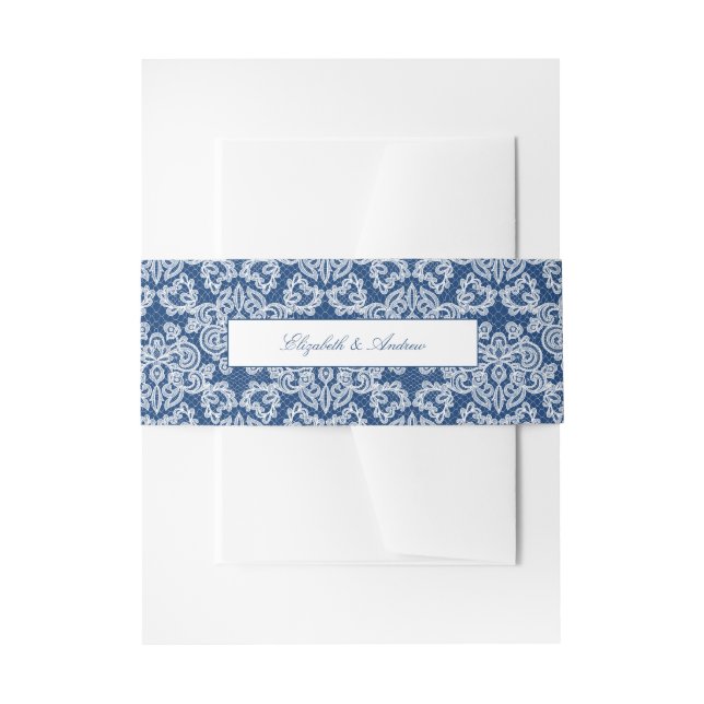 Elegant Lace Script Wedding Einladungsbanderole (Vorderseite Beispiel)