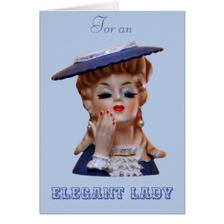 Elégant Lady Head Vase Fancy Casquette Carte de vo