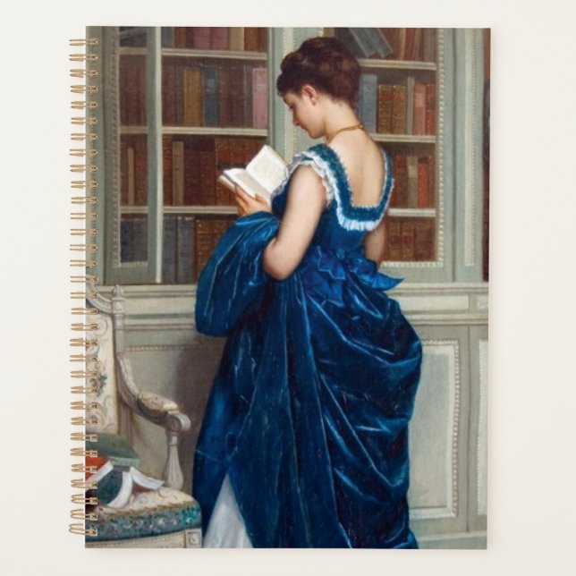 Elegant Lady Reading in a Library – Classic  (Devant)