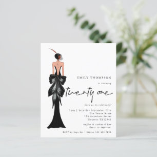 Elegant Lady Trendy Script 21. Geburtstag Einladun