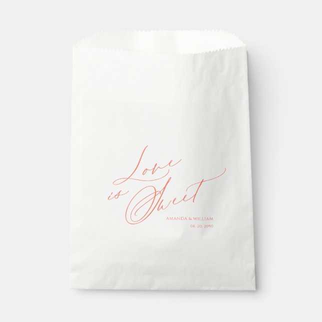 Élégant "L'amour est doux" Mariage Favor Sacs (Devant)