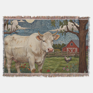 Elegant ländlicher Schick Boho-Kuhfarm Decke