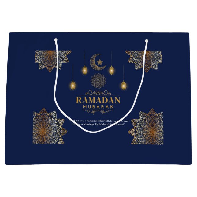 Elegant Lantern Glow Ramadan Greeting  Große Geschenktüte (Vorderseite)