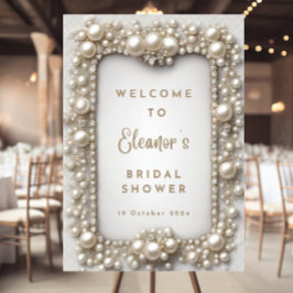 Elegant Large Pearl Bridal Shower Welcome Sign Tem