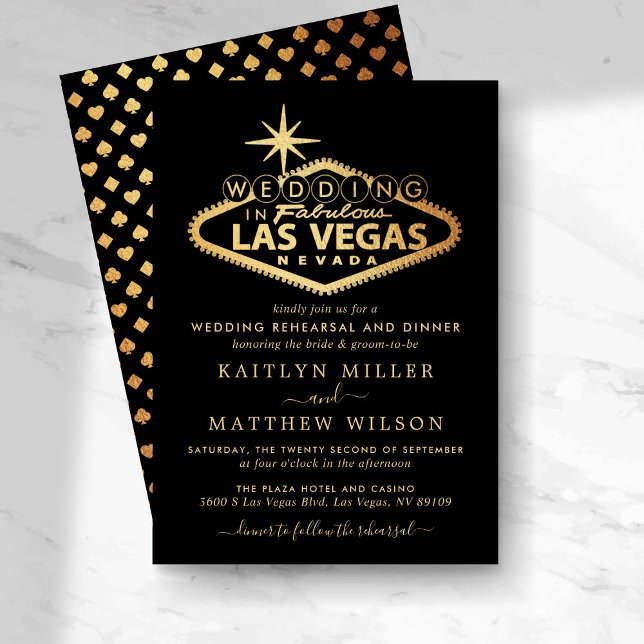 Elegant Las Vegas Destination Wedding Rehearsal Einladung (Von Creator hochgeladen)