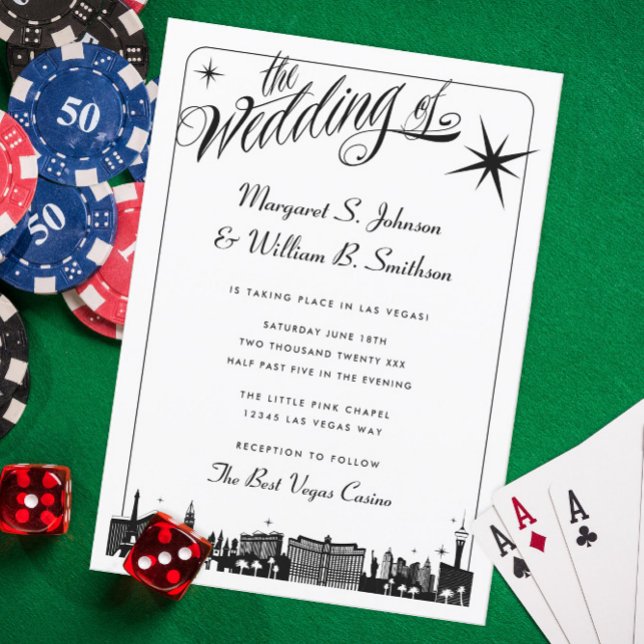 Elegant Las Vegas Strip Skyline Wedding Einladung (Von Creator hochgeladen)