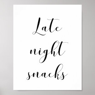 Elegant Late night Snacks Hochzeitszeichen Poster