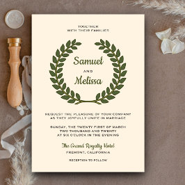 Elegant Laurel Feuille Faire-part de mariage de co
