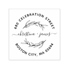 Elegant Laurel Leaf Rücksendeadresse Permastempel