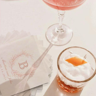 Elegant Laurel Wreath Monogram Mariage