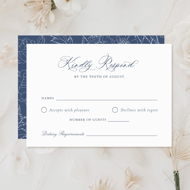 Elegant Laurel Wreath Wedding Carte RSVP (Créateur téléchargé)
