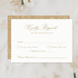 Elegant Laurel Wreath Wedding Carte RSVP