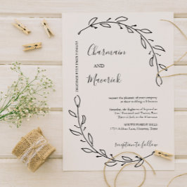 Elegant Laurel Wreath Wedding Einladung