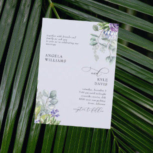 Élégant Lavande Faire-part de mariage botanique