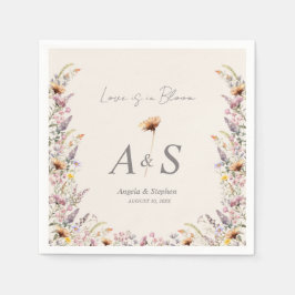 Elegant Lavender, blush and cream Wildflowers Serviette
