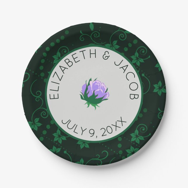 Elegant Lavender Camellia Wedding Pappteller (Vorderseite)