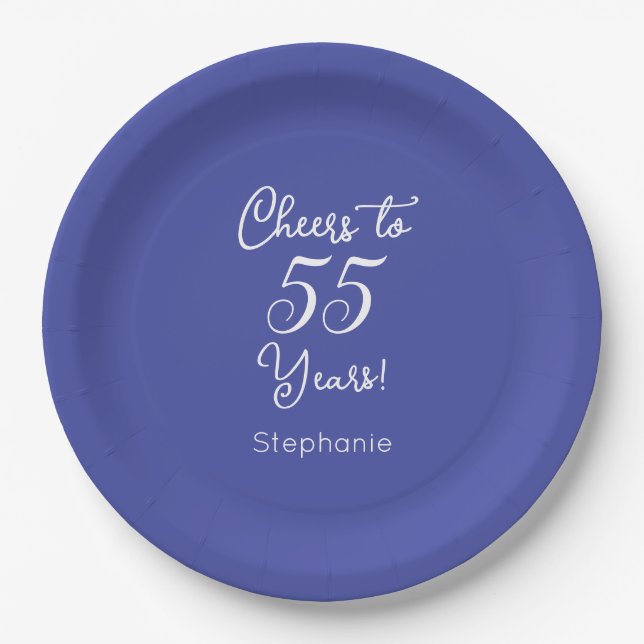 Elegant Lavender Cheers bis 55 Jahre 55. Geburtsta Pappteller (Vorderseite)