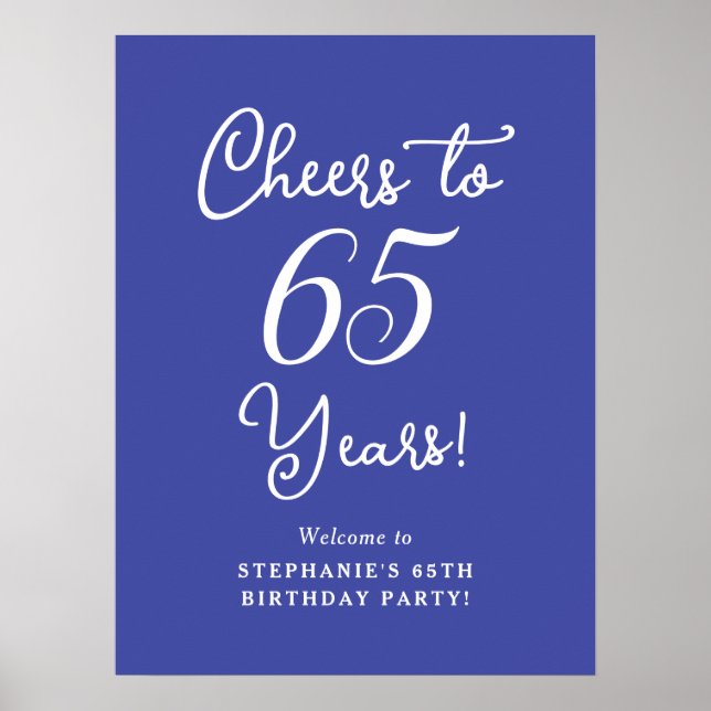 Elegant Lavender Cheers zu 65 Jahren 65. Geburtsta Poster (Vorne)