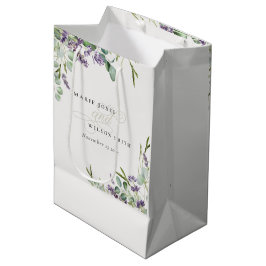 Elegant Lavender Eucalyptus Leafy Foliage Wedding Mittlere Geschenktüte