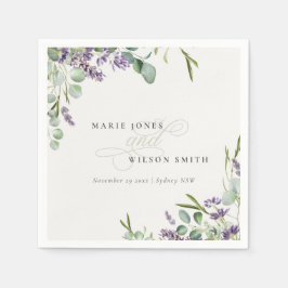Elegant Lavender Eucalyptus Leafy Foliage Wedding Serviette