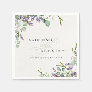 Elegant Lavender Eucalyptus Leafy Foliage Wedding Serviette