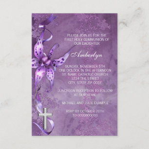 Elegant Lavender Lila Erste Kommune Einladung