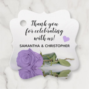 Elegant Lavender Lila Rose Hochzeit Vielen Dank Geschenkanhänger