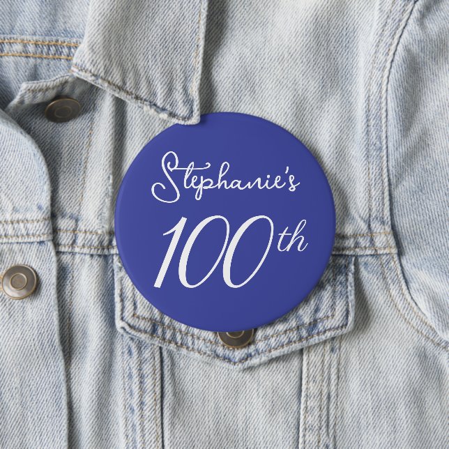 Elegant Lavender Monogram 100. Geburtstag Button (Beispiel)