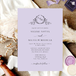 Elegant Lavender Monogram Wedding Einladung