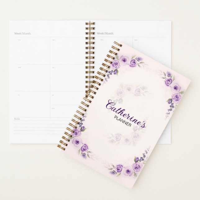 Élégant Lavender Rose de couleur aquarelle (Devant avec enveloppe)