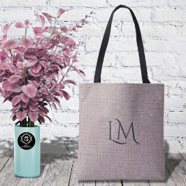 Elegant Lavender Taupe Monogram with Sparkle Tasche