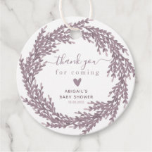 Elegant Lavender Wreath Baby Shower Vielen Dank