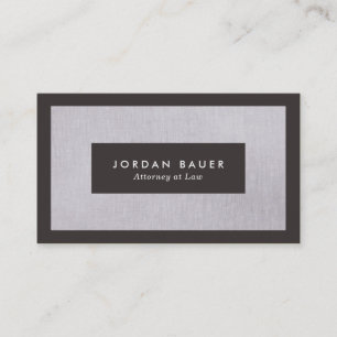 Elegant Lawyer Gray Linen Beruflich Visitenkarte