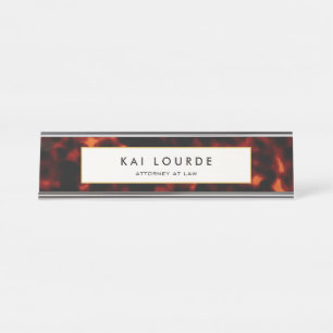 Elegant Lawyer Tortoiseshell Schreibtisch Namenssc Schreibtischnamensplakette