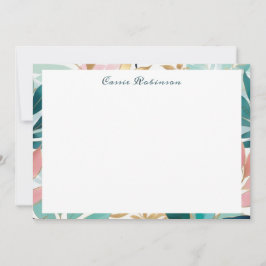 Elegant Leaf Pattern Personalized Mitteilungskarte