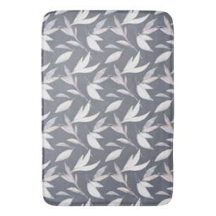 Elegant Leafy Gray Modernes Botanisches Museum Badematte