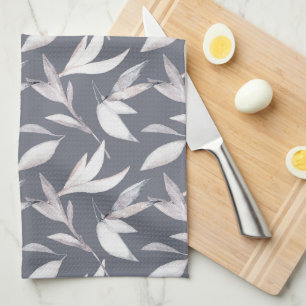 Elegant Leafy Gray Modernes Botanisches Museum Geschirrtuch