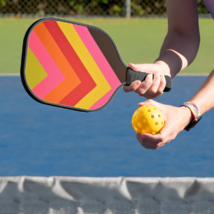 Elegant Lebendig Abstrakt Geometrisch Bunt Pickleball Schläger