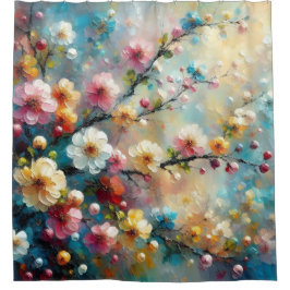 Elegant & lebhaft floral - Blütenfarbig blühen Duschvorhang