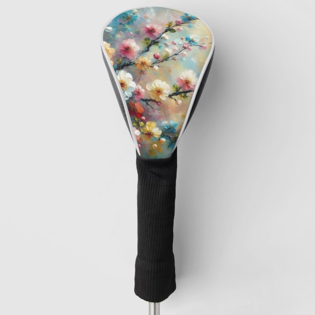 Elegant & lebhaft floral - Blütenfarbig blühen Golf Headcover (Vorderseite)