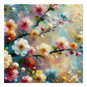 Elegant & lebhaft floral - Blütenfarbig blühen Poster
