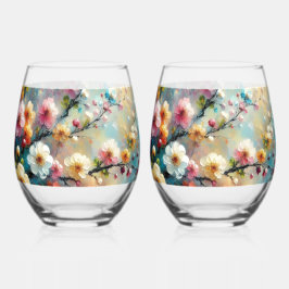 Elegant & lebhaft floral - Blütenfarbig blühen Weinglas Ohne Stiel