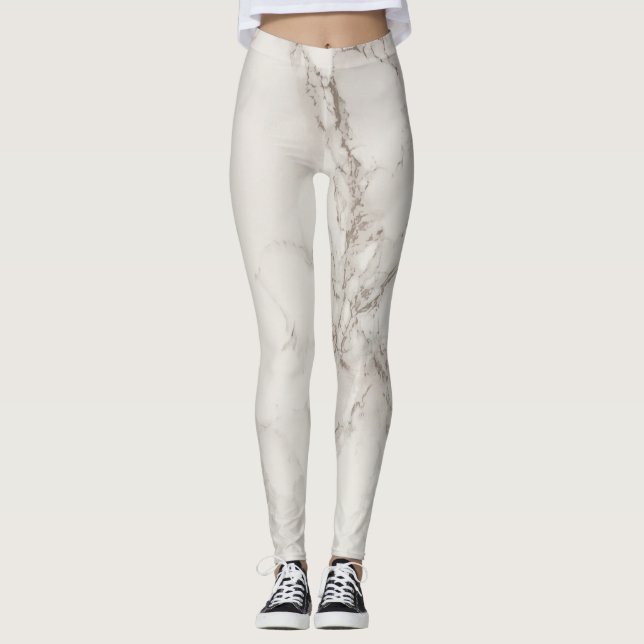 Élégant leggings en marbre blanc (Devant)