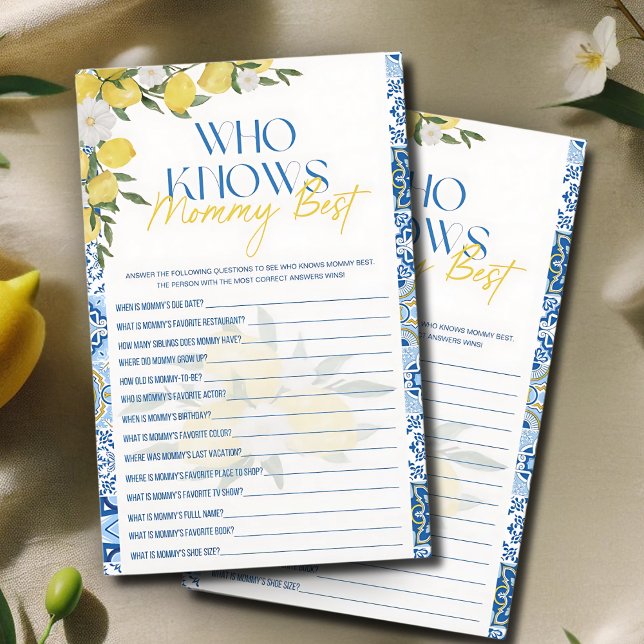 Elegant Lemon Baby Shower kennt Mommy Best gam (Von Creator hochgeladen)