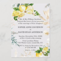 Elegant Lemon Fruits White Floral Wedding Formal