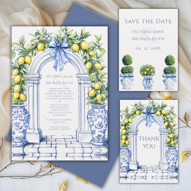 Elegant Lemon Grove Wedding Einladung (Von Creator hochgeladen)