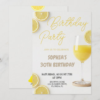 Elegant Lemon-Inspired Birthday Einladung