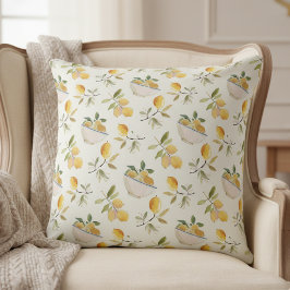 Elegant Lemon Pattern Throw Pillow Kissen