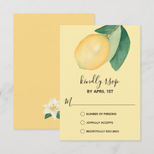 Elegant Lemon Wassercolor RSVP Karte