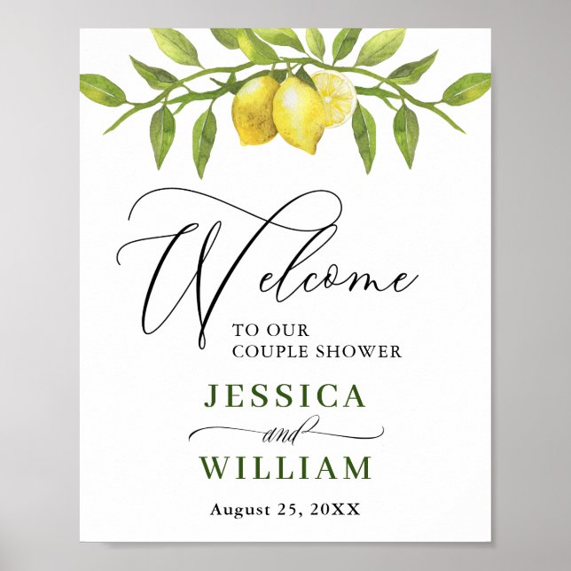 Elegant Lemons Greenerenerity WELCOME COUPLE SHOWE Poster (Vorne)